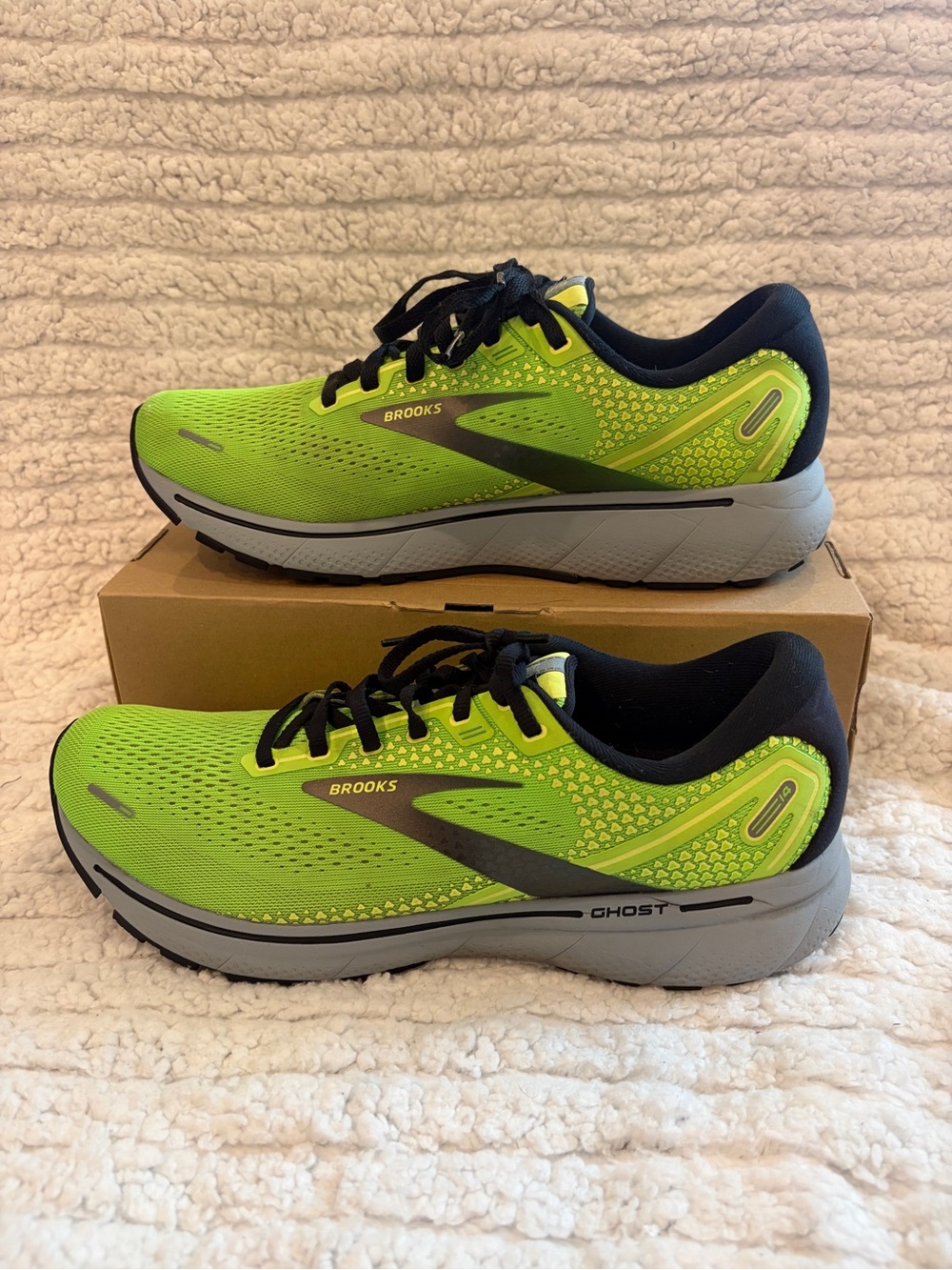 Brooks Ghost 14 Men’s Running Shoes Green Gecko/Blue/Black Size 12